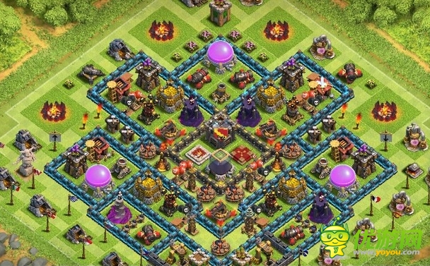 部落战争部落战10本阵型分享