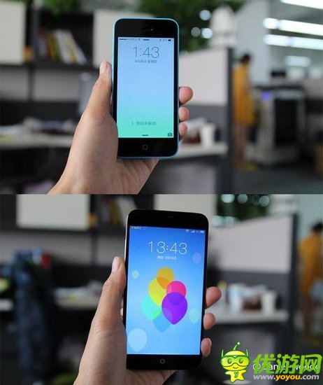 蓝色版魅族MX3首次曝光 真机对比iPhone5c