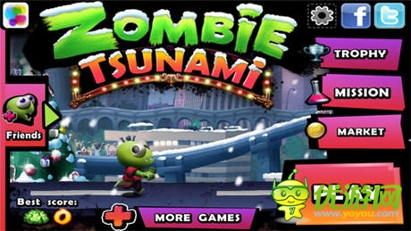  Zombie  Tsunami 快来组织你的殭尸大军