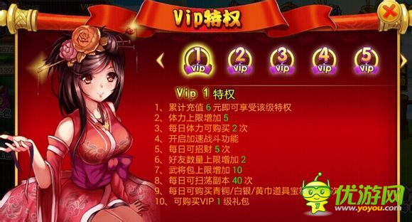 三国之乱舞vip等级价格特权详解