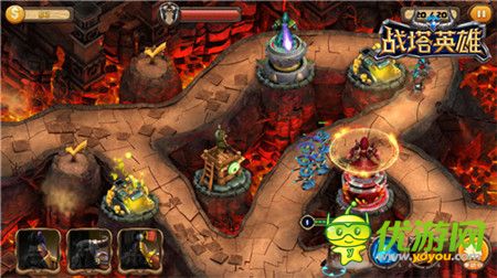 双人合作战力强劲《战塔英雄》魔幻熔岩宫殿